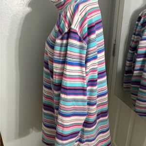 Talbots Striped Multicolor Long Sleeve 3/4 Zip Light Jacket Size 3X